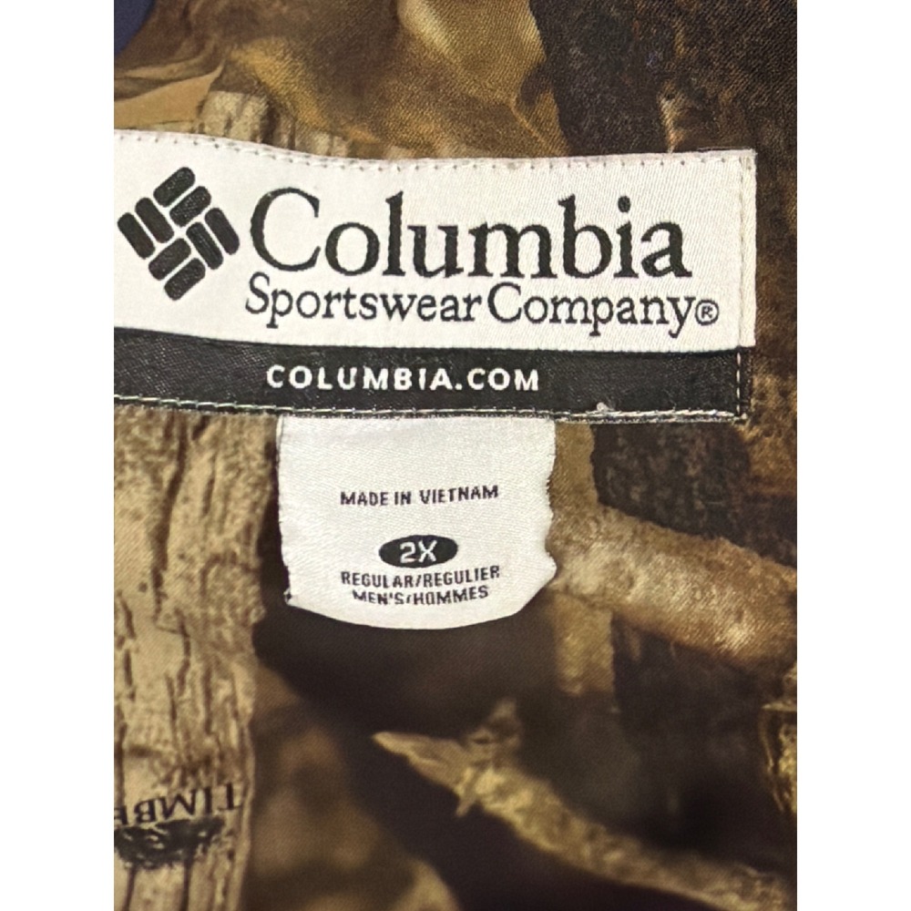Columbia Hunting Bibs Men 2X Brown Timberwolf Camo Silent Shell Overalls Bark - Picture 7 of 9